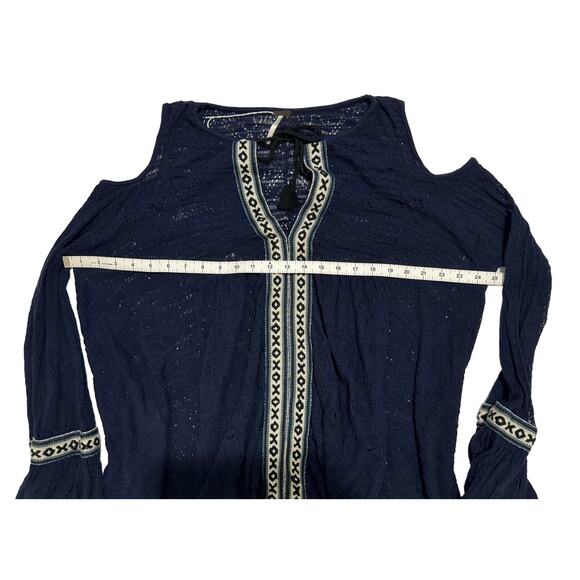 Free People Love Flowers Tunic Dress Small Asymmetrical Boho Lagenlook Crochet - Picture 14 of 15